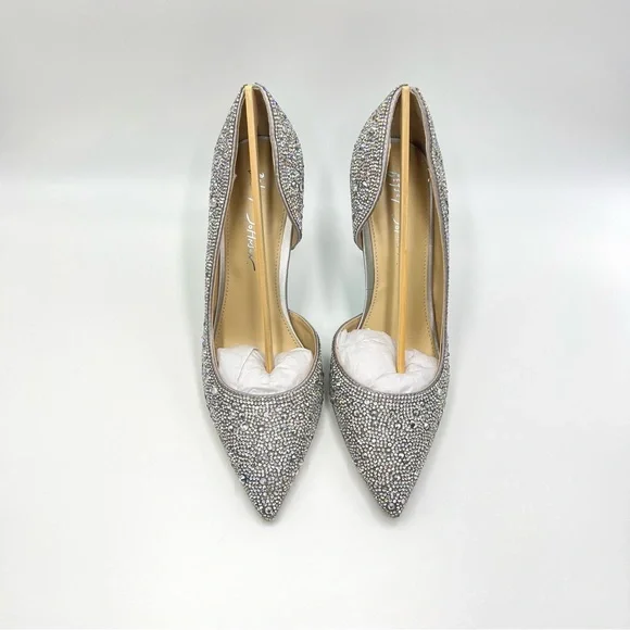 Betsey Johnson Women's SB Hazil Jeweled Silver Stiletto Heels Pumps Shoes 9 - Picture 4 of 15